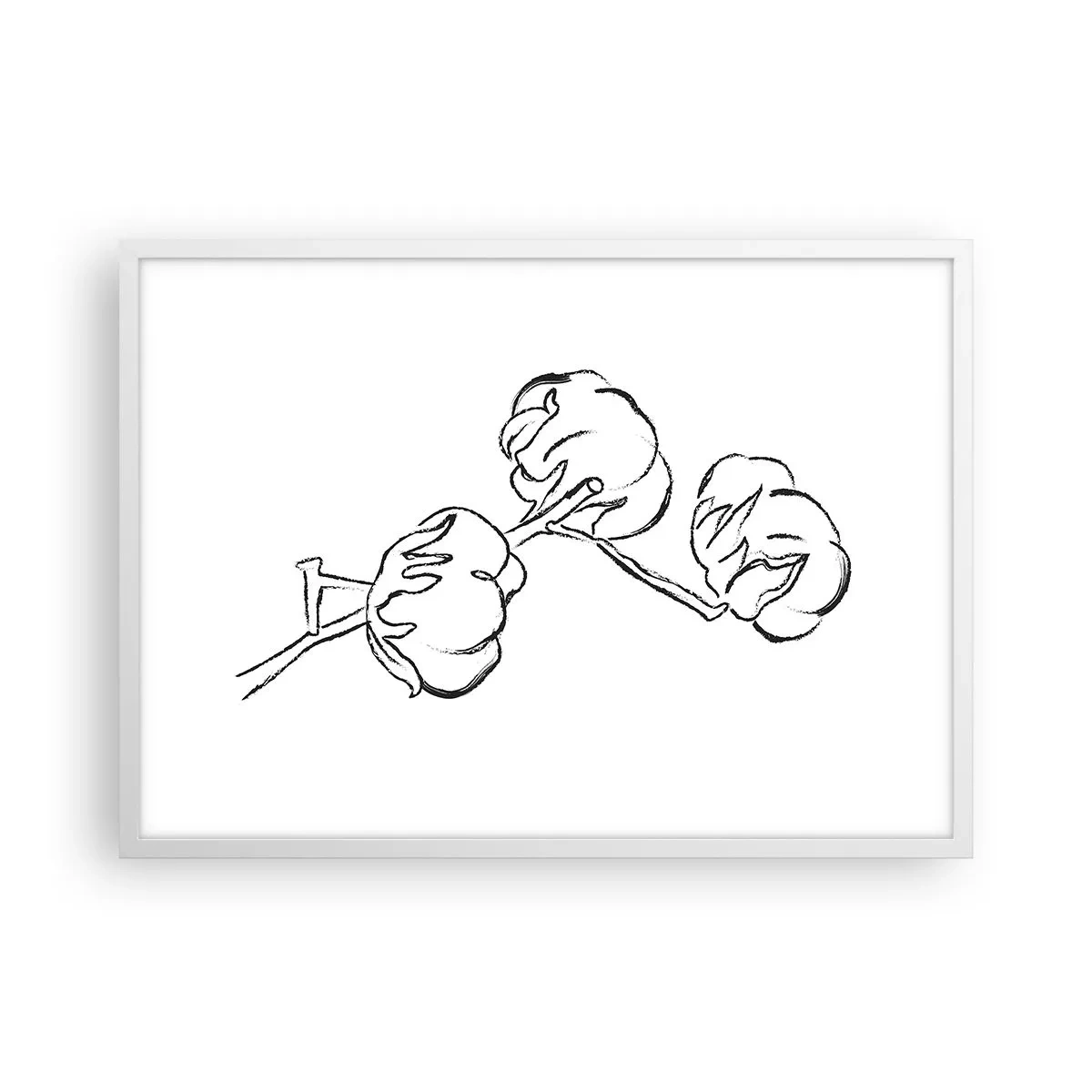 Plakat i hvid ramme - Bomuld ned - 70x50 cm