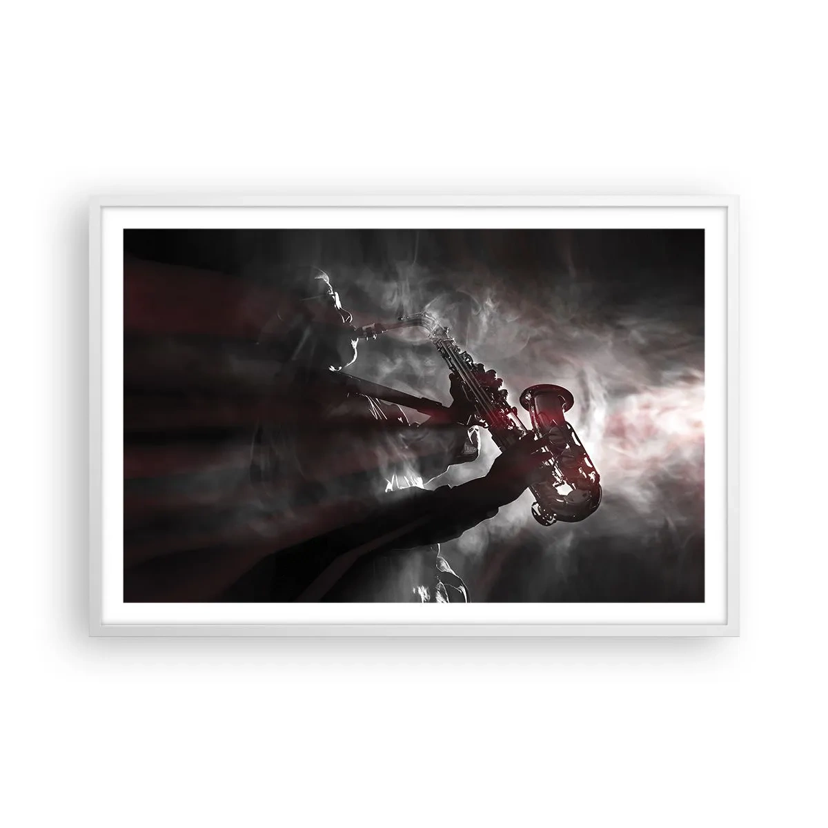Plakat i hvid ramme - I jazzens dampe - 91x61 cm