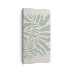 Lærredstryk - Billede på lærred - Smaragdgrøn gren - 55x100 cm