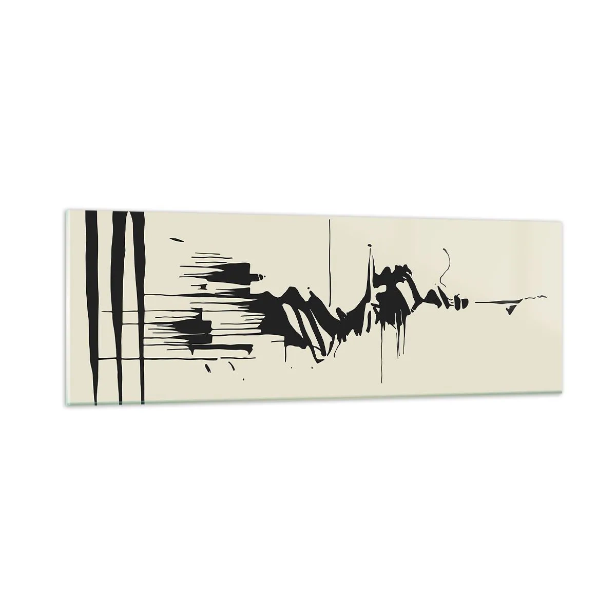 Billede på glas - Skyndsom abstraktion - 90x30 cm