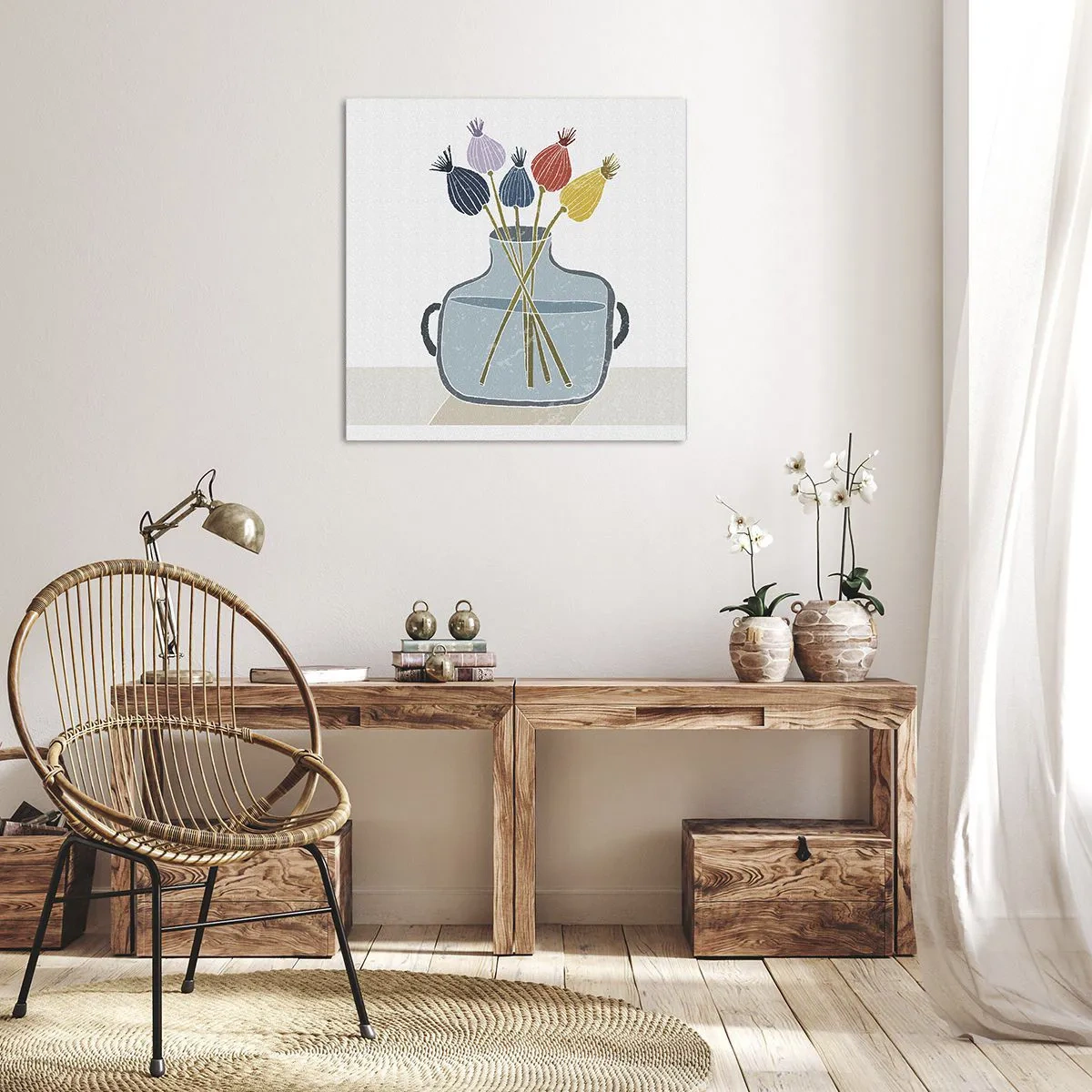 Lærredstryk - Billede på lærred - Som et valmuefrø - 40x40 cm