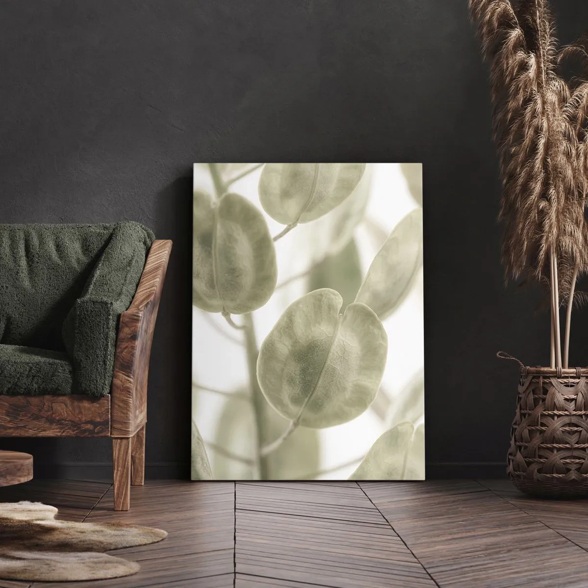 Lærredstryk - Billede på lærred - I begyndelsen var der blade... - 50x70 cm