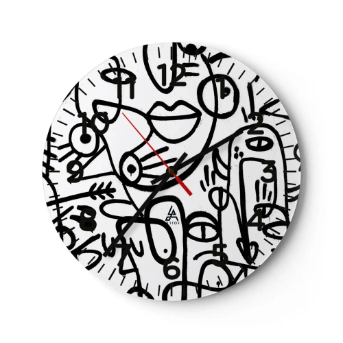 Vægur, Uret - Ansigter og luftspejlinger - 40x40 cm