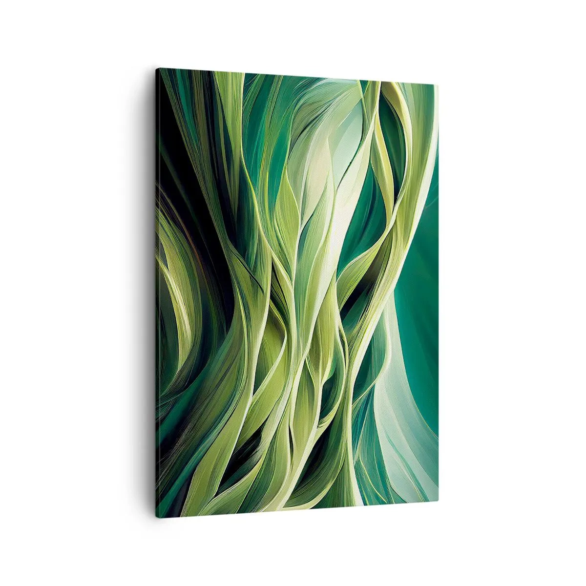 Lærredstryk - Billede på lærred - Et abstrakt spil med grønt - 50x70 cm