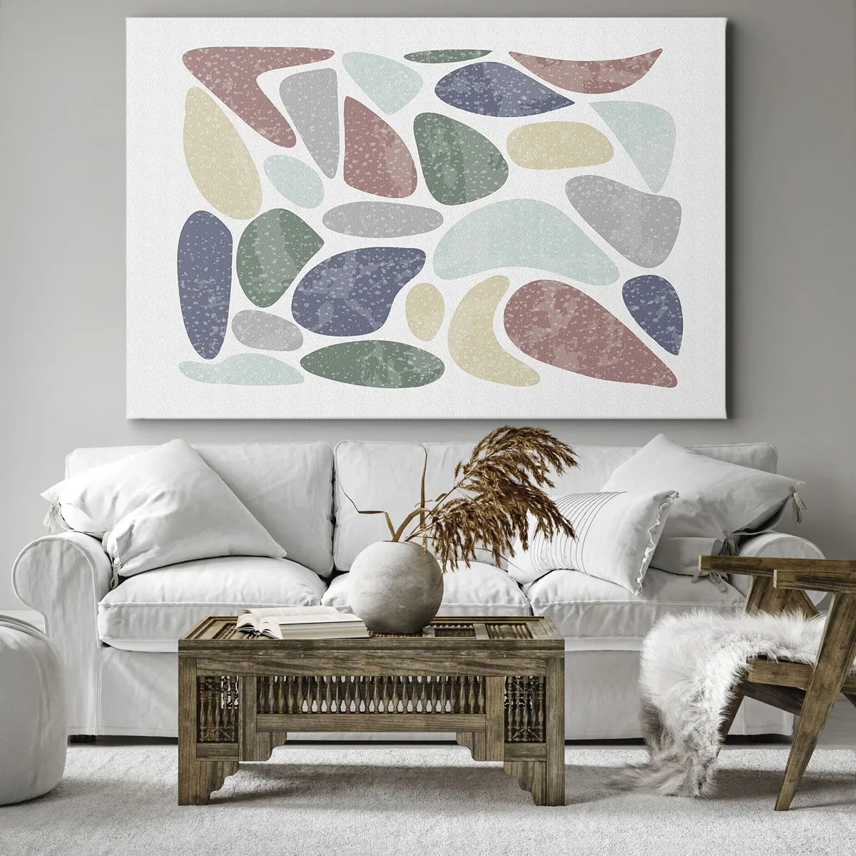 Lærredstryk - Billede på lærred - Mosaik af pulveriserede farver - 100x70 cm