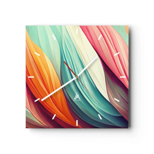 Vægur, Uret - Regnbuevævning - 30x30 cm