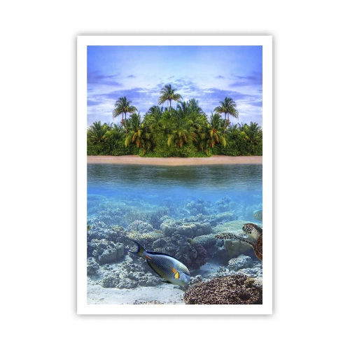 Plakat - Den himmelske ø inviterer dig - 70x100 cm