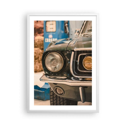 Plakat i hvid ramme - Møde med en legende - 50x70 cm