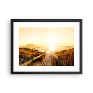 Plakat i sort ramme - Over klitten, mod solen - 40x30 cm