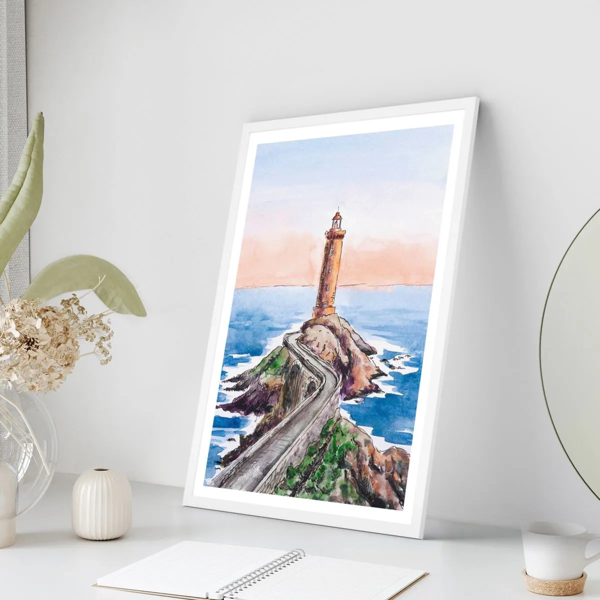 Plakat i hvid ramme - Med front mod havet - 61x91 cm