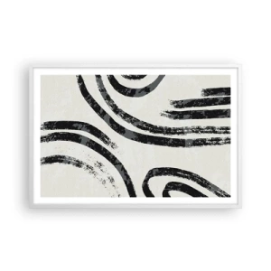 Plakat i hvid ramme - Halvt stoppet - 91x61 cm