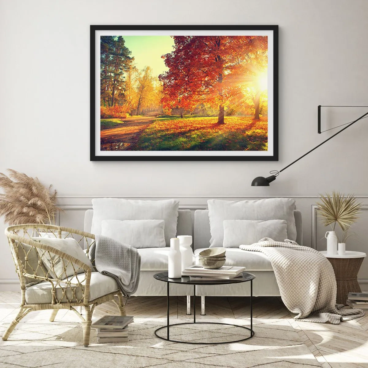 Plakat i sort ramme - Rød er smuk - 50x40 cm