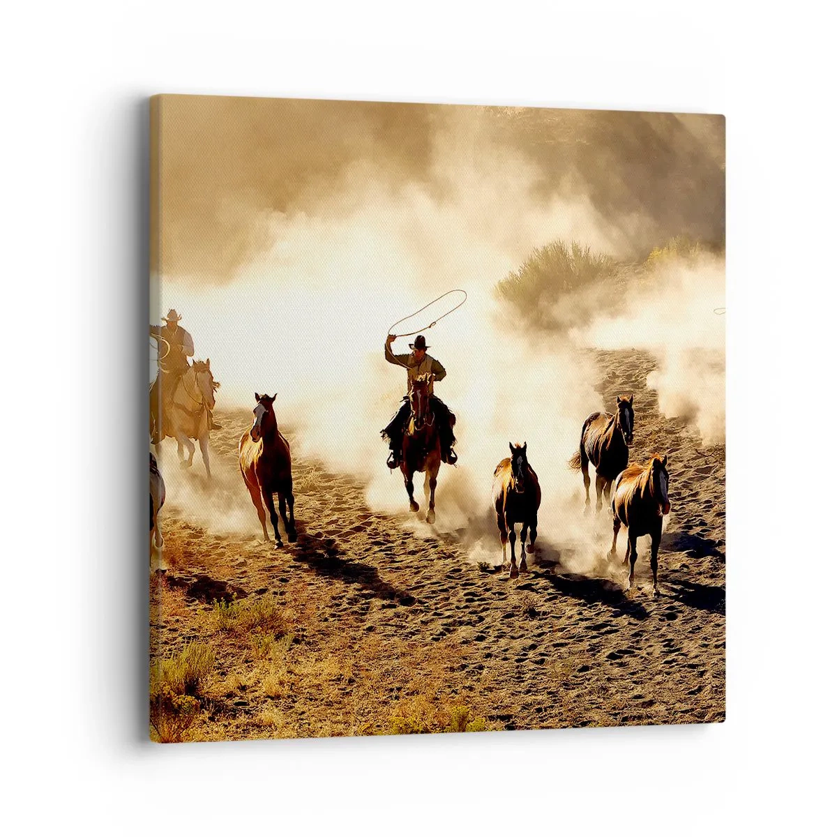 Lærredstryk - Billede på lærred - Et ægte vildt vesten - 40x40 cm