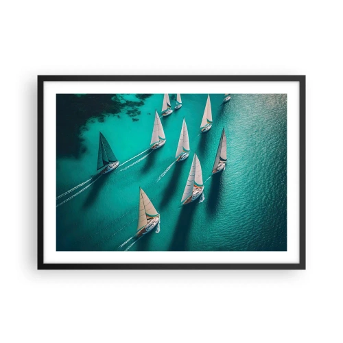 Plakat i sort ramme - Konkurrerer med vinden - 70x50 cm