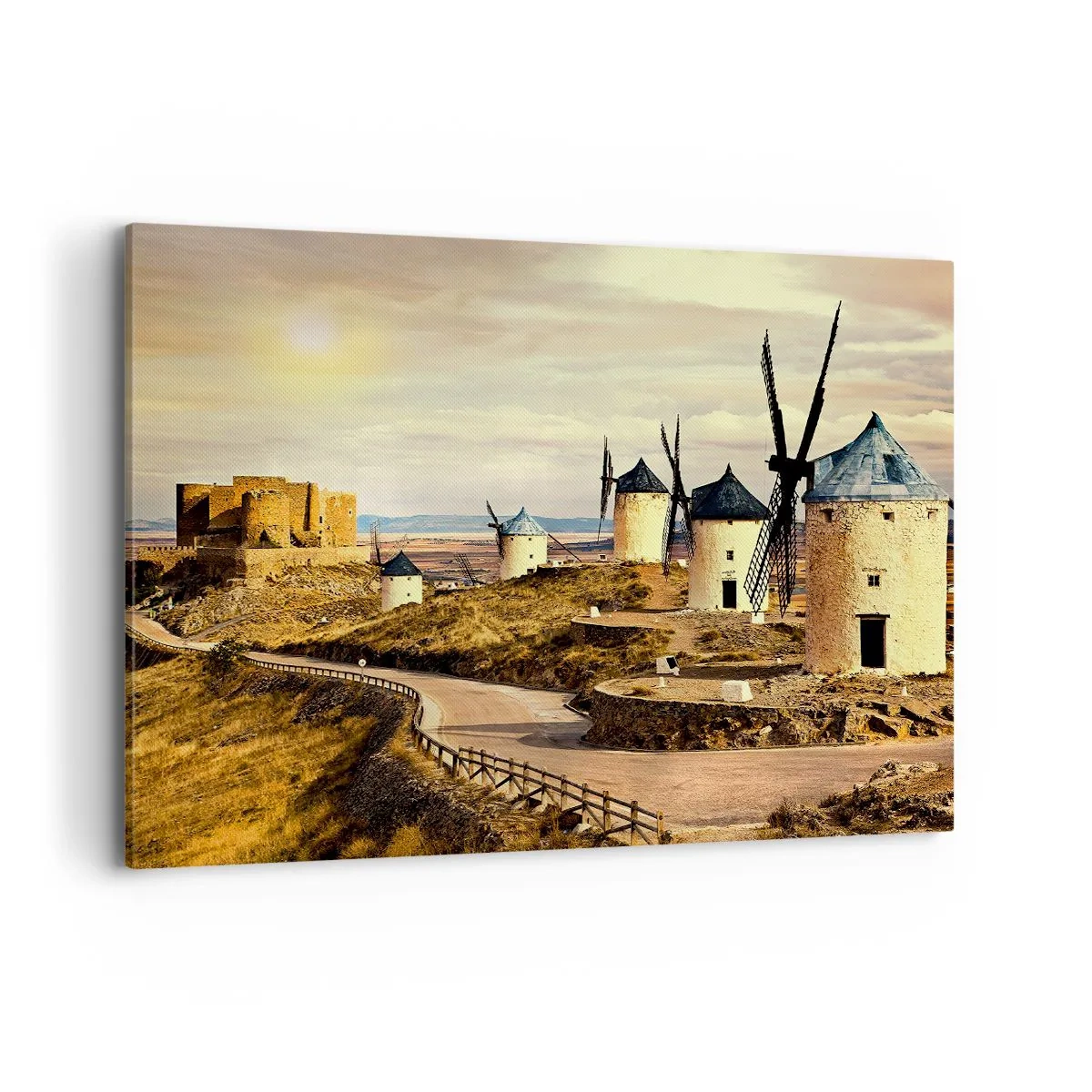 Lærredstryk - Billede på lærred - Don Quixote er ved at dukke op - 100x70 cm