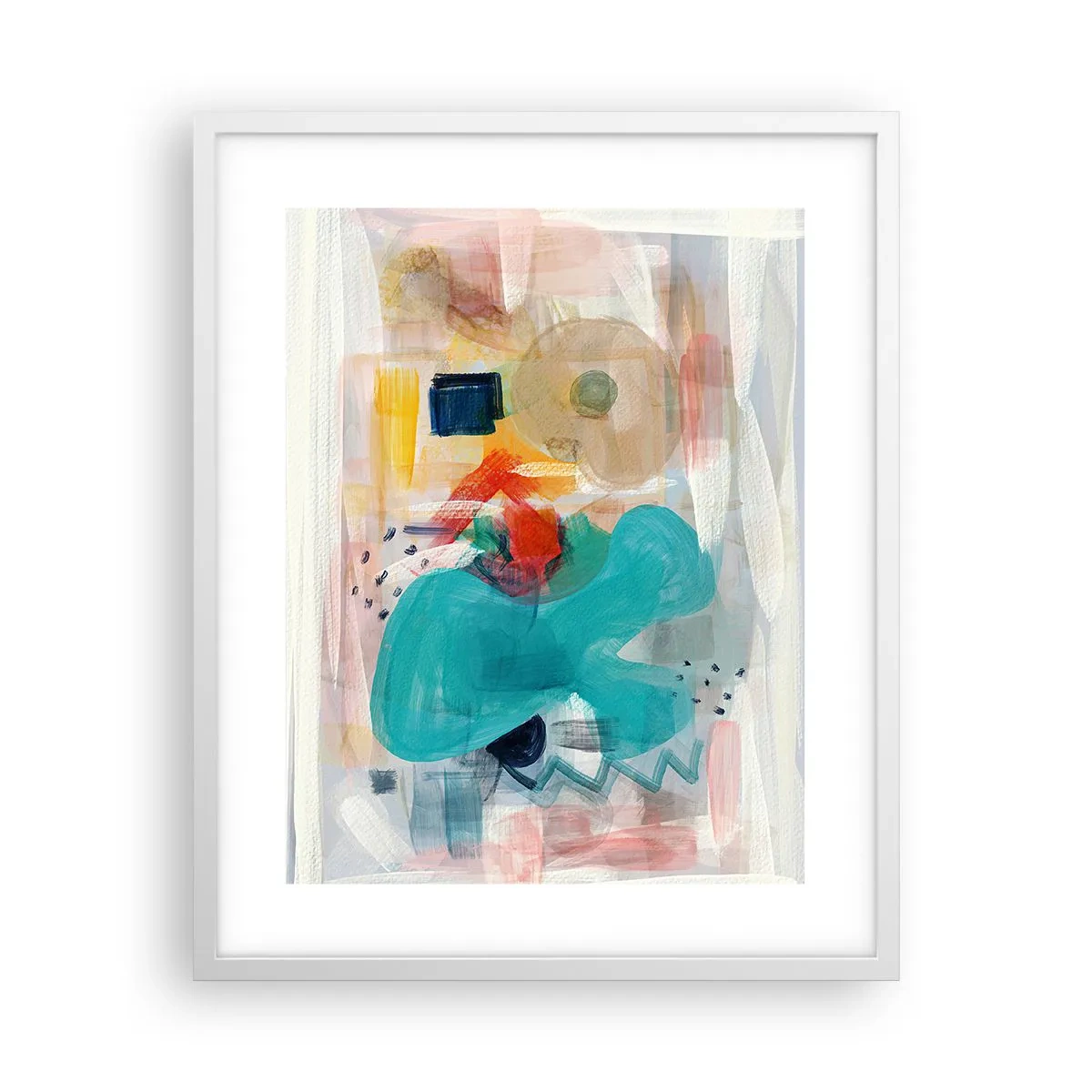 Plakat i hvid ramme - Et farverigt spil - 40x50 cm