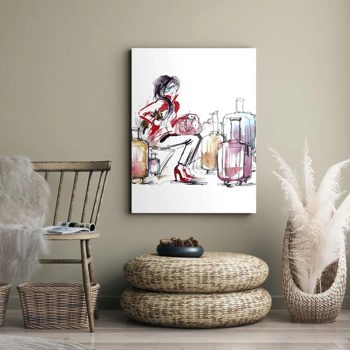 Lærredstryk - Billede på lærred - Lad os sætte os ned, inden vi rejser - 50x70 cm