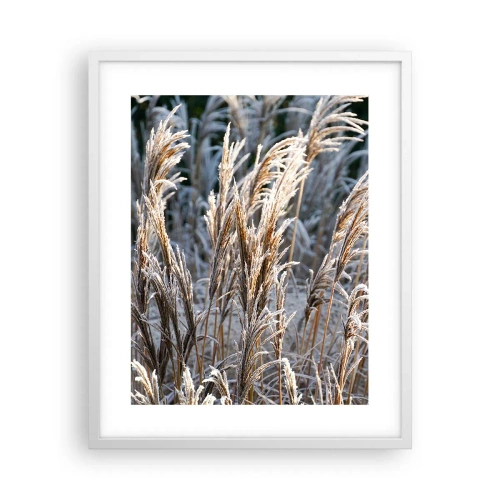 Plakat i hvid ramme - Pyntet med frost - 40x50 cm