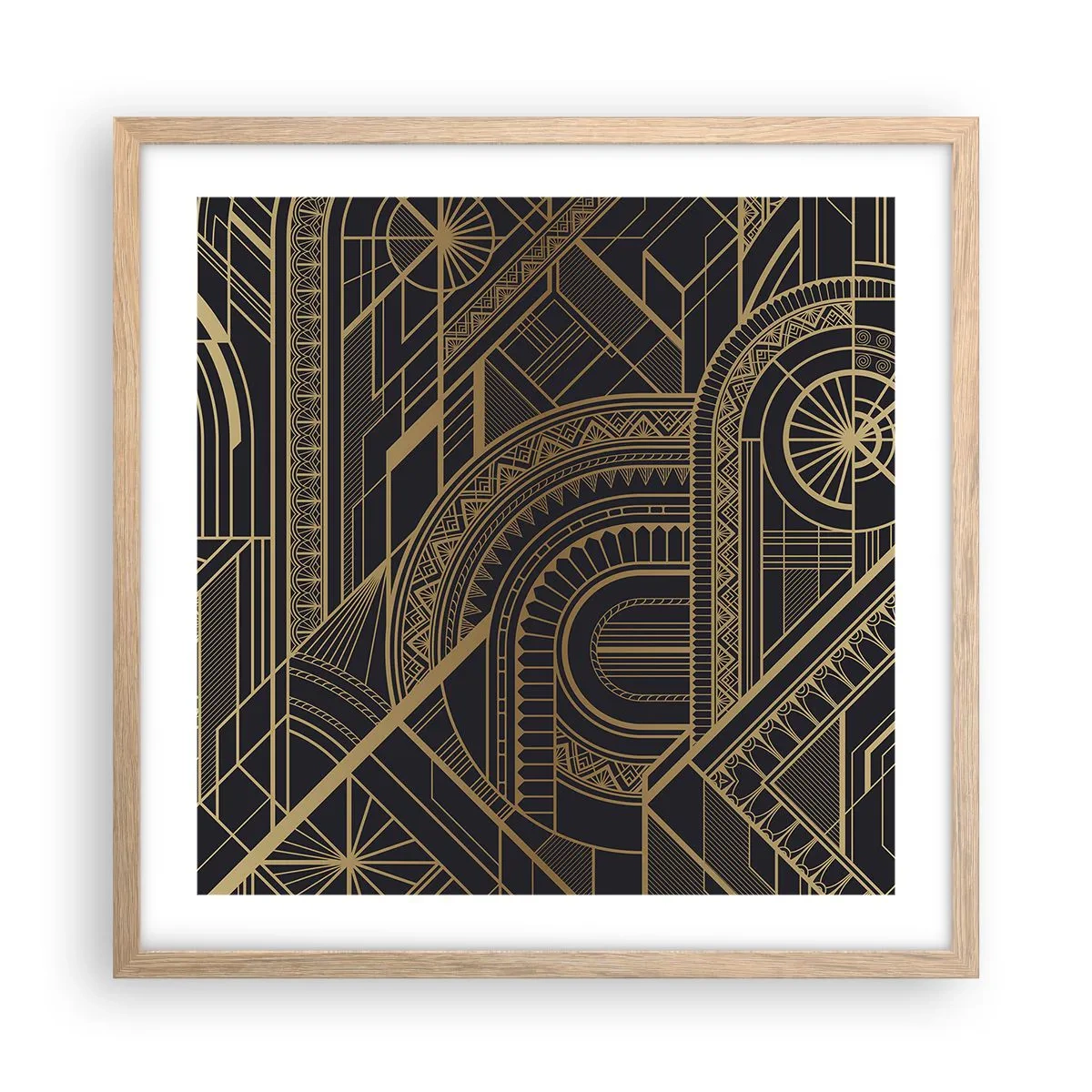 Plakat i ramme af lyst egetræ - Koncepter, idéer, planer - 50x50 cm