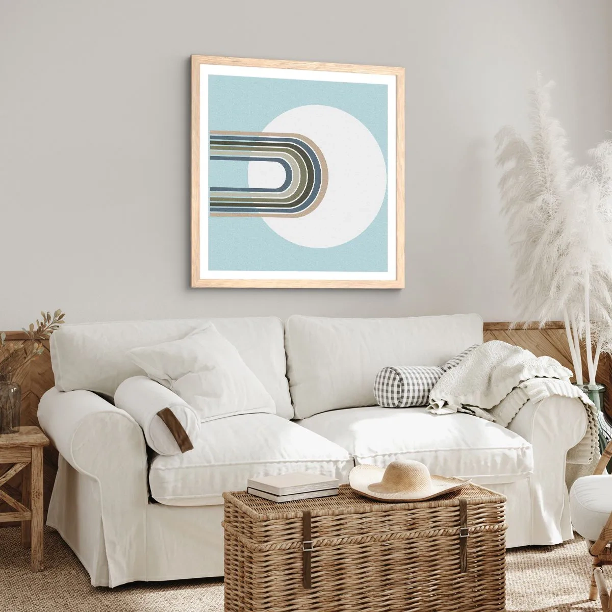 Plakat i ramme af lyst egetræ - Uimodståelig tiltrækningskraft - 40x40 cm