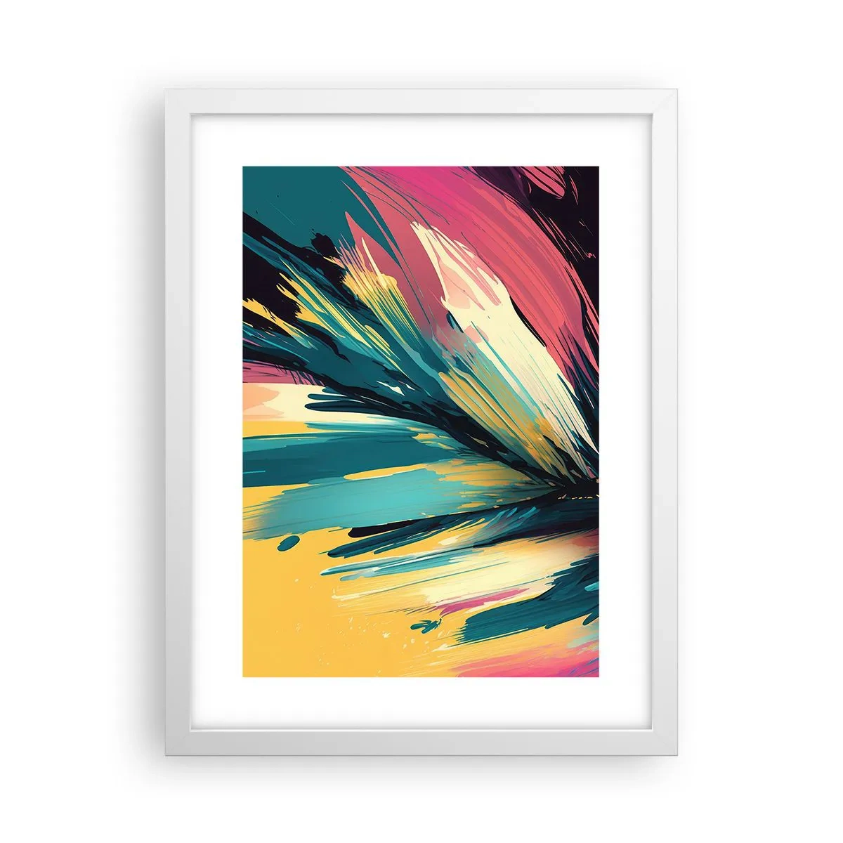Plakat i hvid ramme - Komposition - en eksplosion af glæde - 30x40 cm