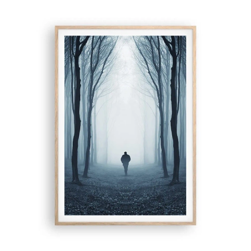 Plakat i ramme af lyst egetræ - Og alt sammen ganske enkelt - 70x100 cm