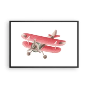 Plakat i sort ramme - Klar til at flyve højt - 91x61 cm