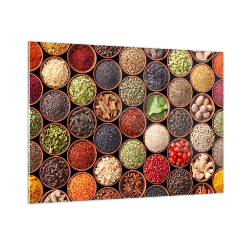 Billede på glas - Alle verdens smage - 100x70 cm