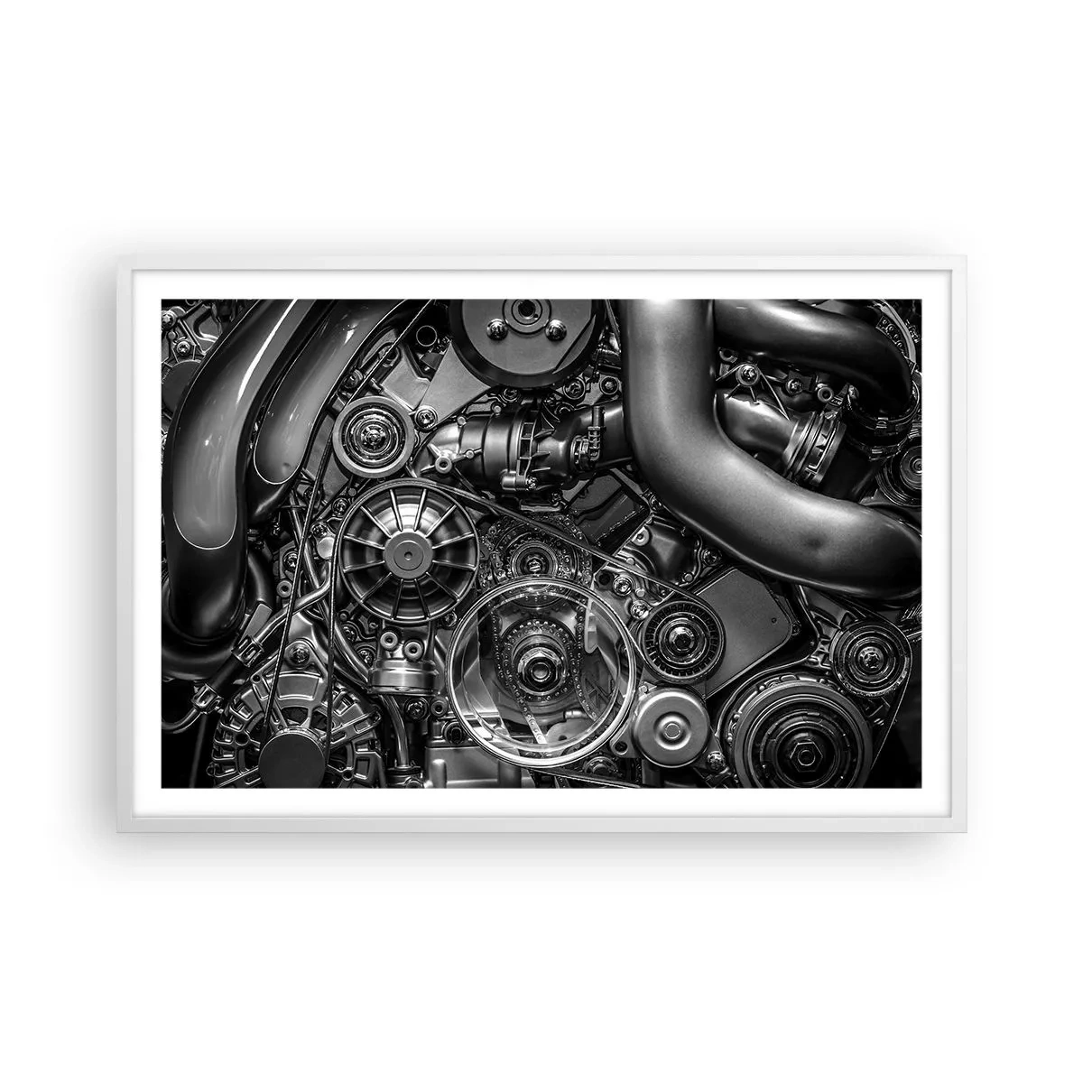 Plakat i hvid ramme - Mekanikkens poesi - 91x61 cm