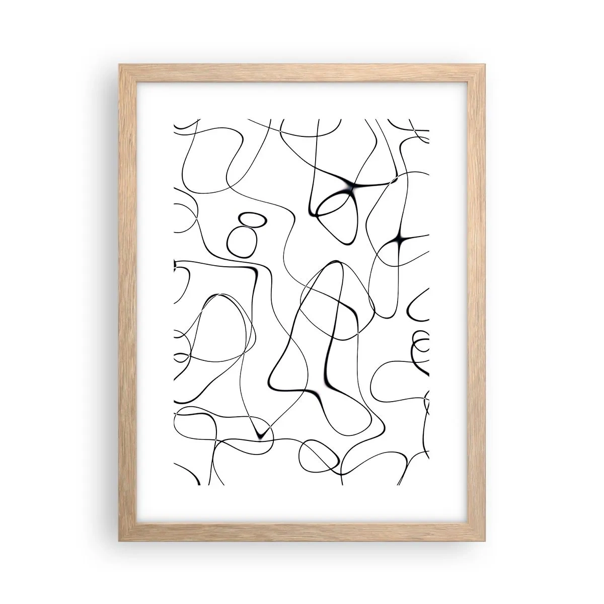 Plakat i ramme af lyst egetræ - Livets veje, skæbnens omskiftelser - 30x40 cm