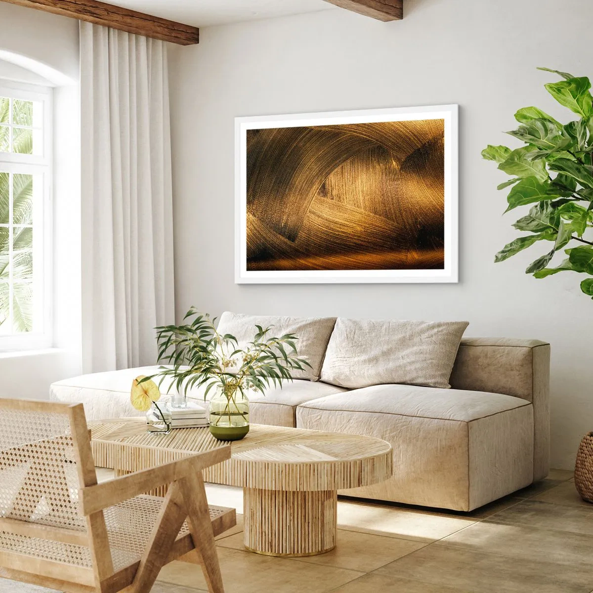 Plakat i hvid ramme - I den gyldne labyrint - 70x50 cm