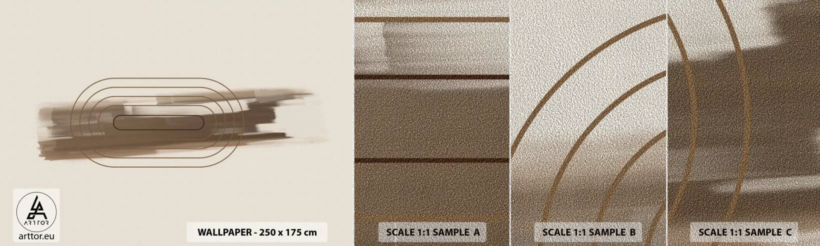 Prøve Fototapet Premium Sand - Et pust af gråvejr - Abstraktion, Stykke, Moderne kunst - 100x30 cm