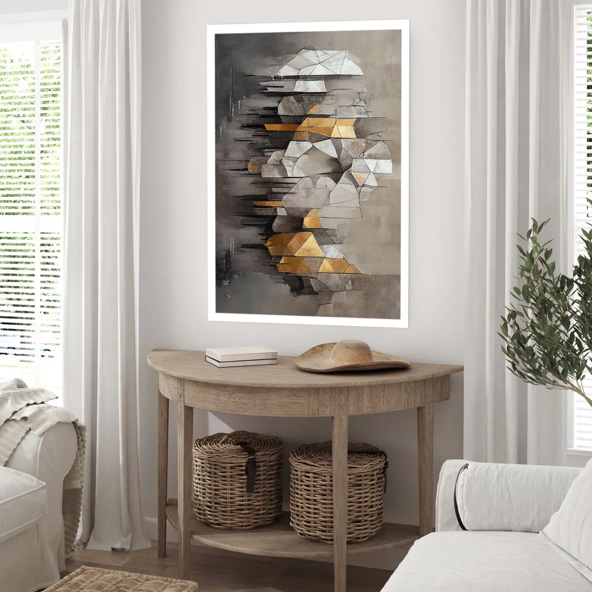 Plakat - Komposition lavet af is og lys - 61x91 cm