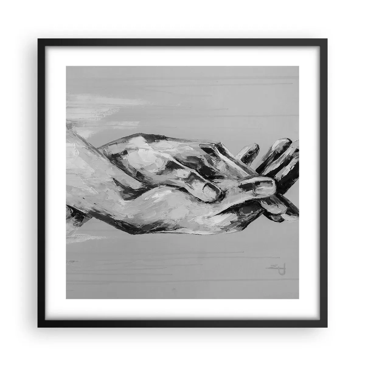 Plakat i sort ramme - Begyndelsen ... - 50x50 cm