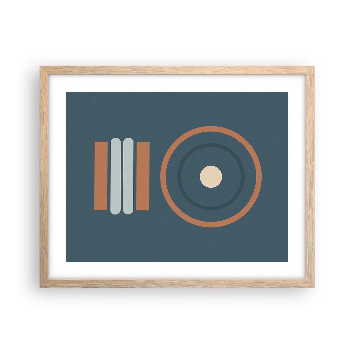 Plakat i ramme af lyst egetræ - Essensen af tingene - 50x40 cm