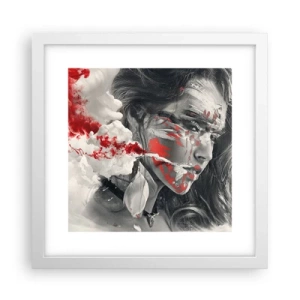 Plakat i hvid ramme - I det absurdes damp - 30x30 cm