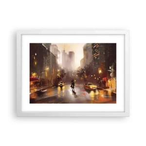 Plakat i hvid ramme - Til New Yorks lys - 40x30 cm