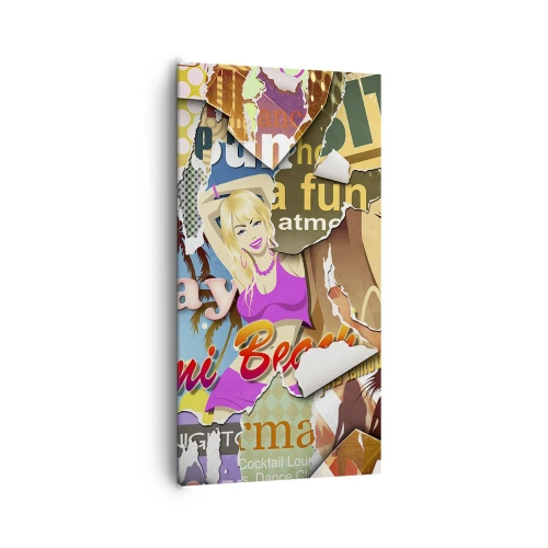 Lærredstryk - Billede på lærred - Tilbageblikke på ferien - 65x120 cm