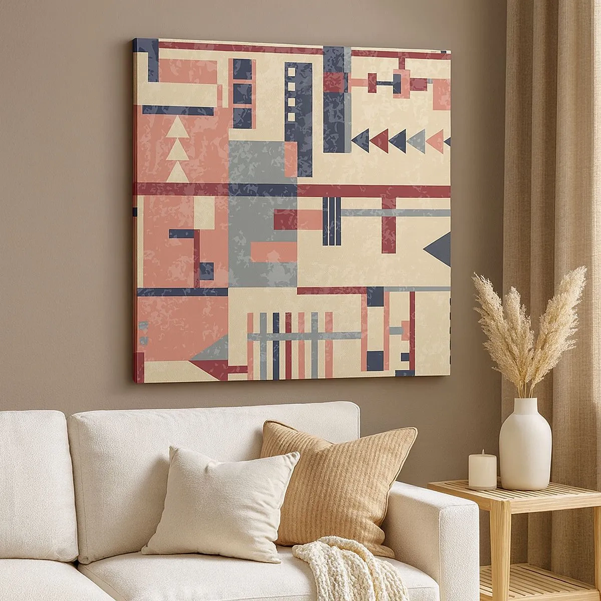 Lærredstryk - Billede på lærred - Kombination af vertikaler og niveauer - 30x30 cm