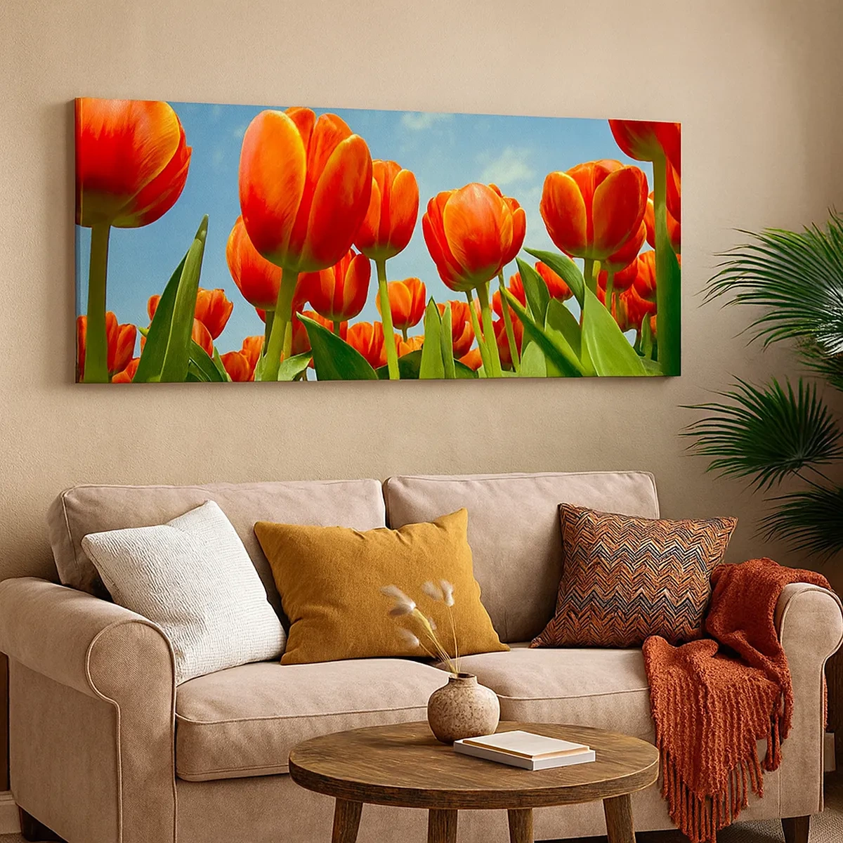 Lærredstryk - Billede på lærred - Bortset fra den blå himmel behøver de intet i livet - 30x30 cm