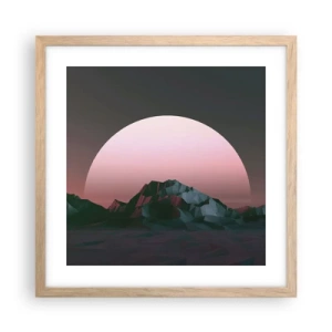 Plakat i ramme af lyst egetræ - I en nabogalakse - 40x40 cm