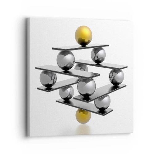 Lærredstryk - Billede på lærred - Guld-sølv-balancen - 30x30 cm