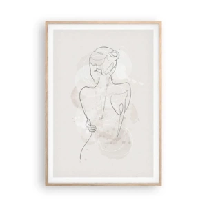 Plakat i ramme af lyst egetræ - Som et følsomt instrument - 70x100 cm