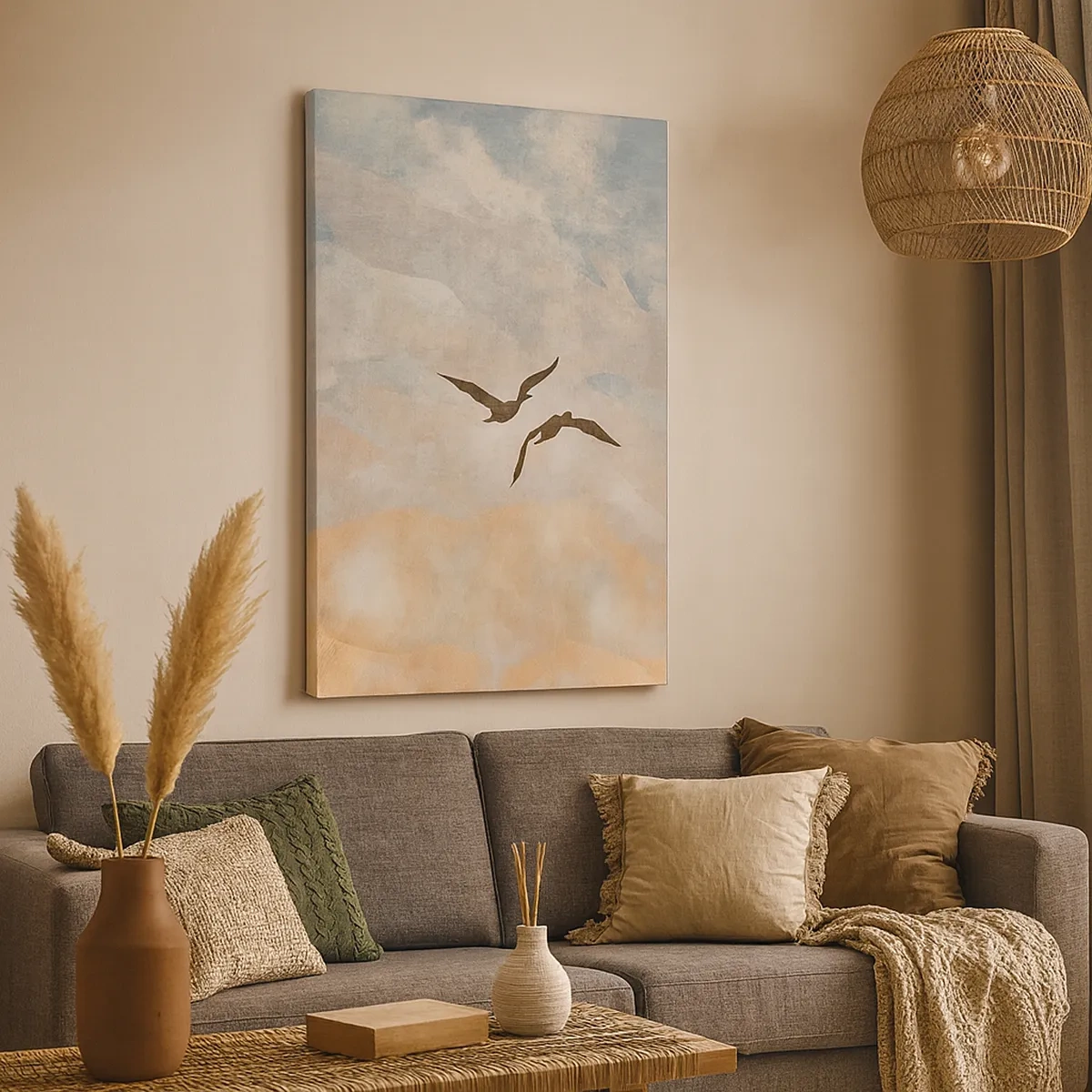 Lærredstryk - Billede på lærred - Himmelsk dans - 50x70 cm