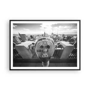 Plakat i sort ramme - Byen over byer - 100x70 cm