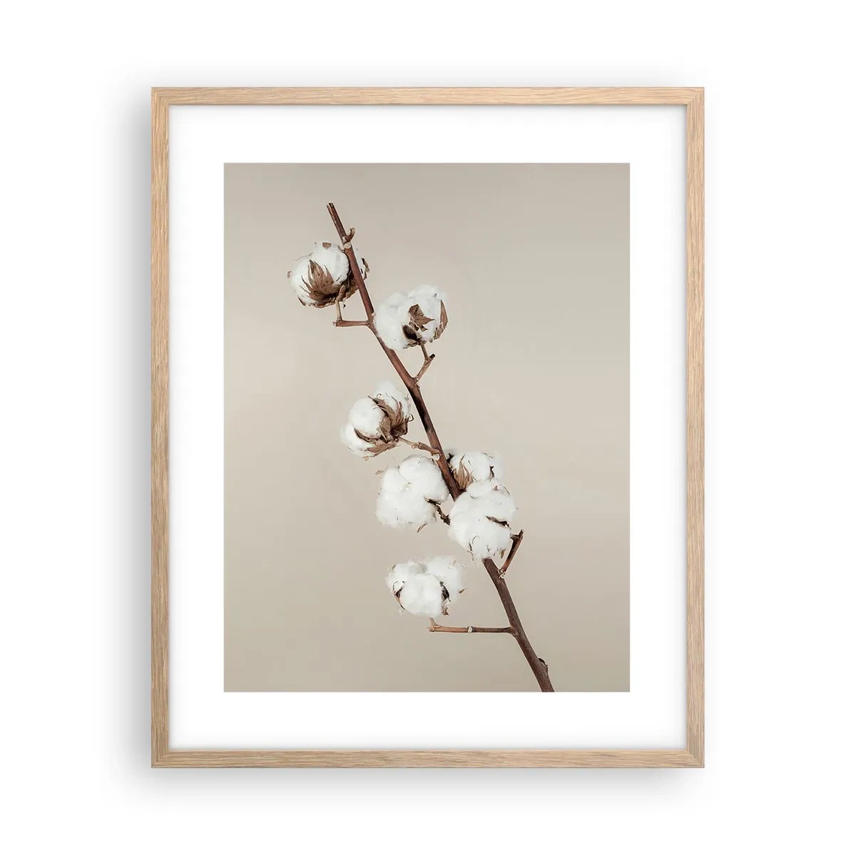 Plakat i ramme af lyst egetræ - Ved kilden til blødhed - 40x50 cm