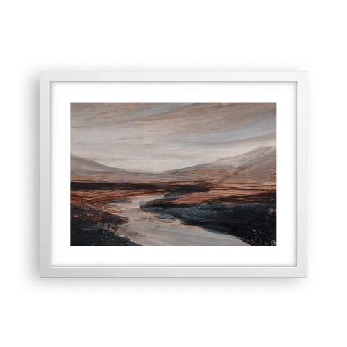 Plakat i hvid ramme - Fredfyldt dal - 40x30 cm