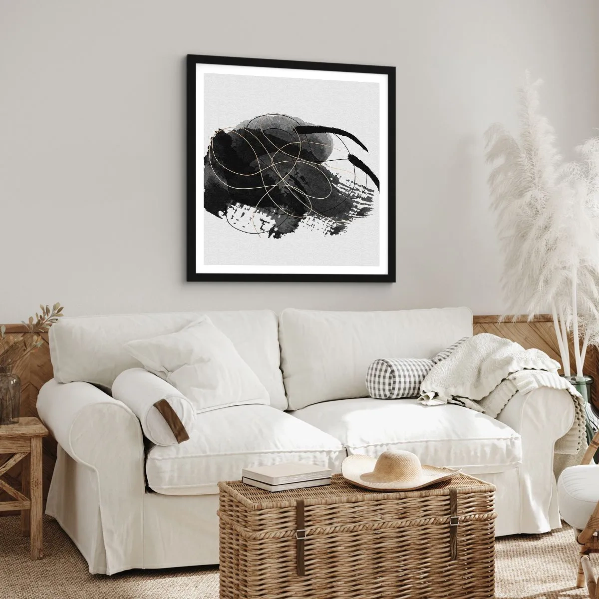 Plakat i sort ramme - Kom frem fra det sorte - 30x30 cm