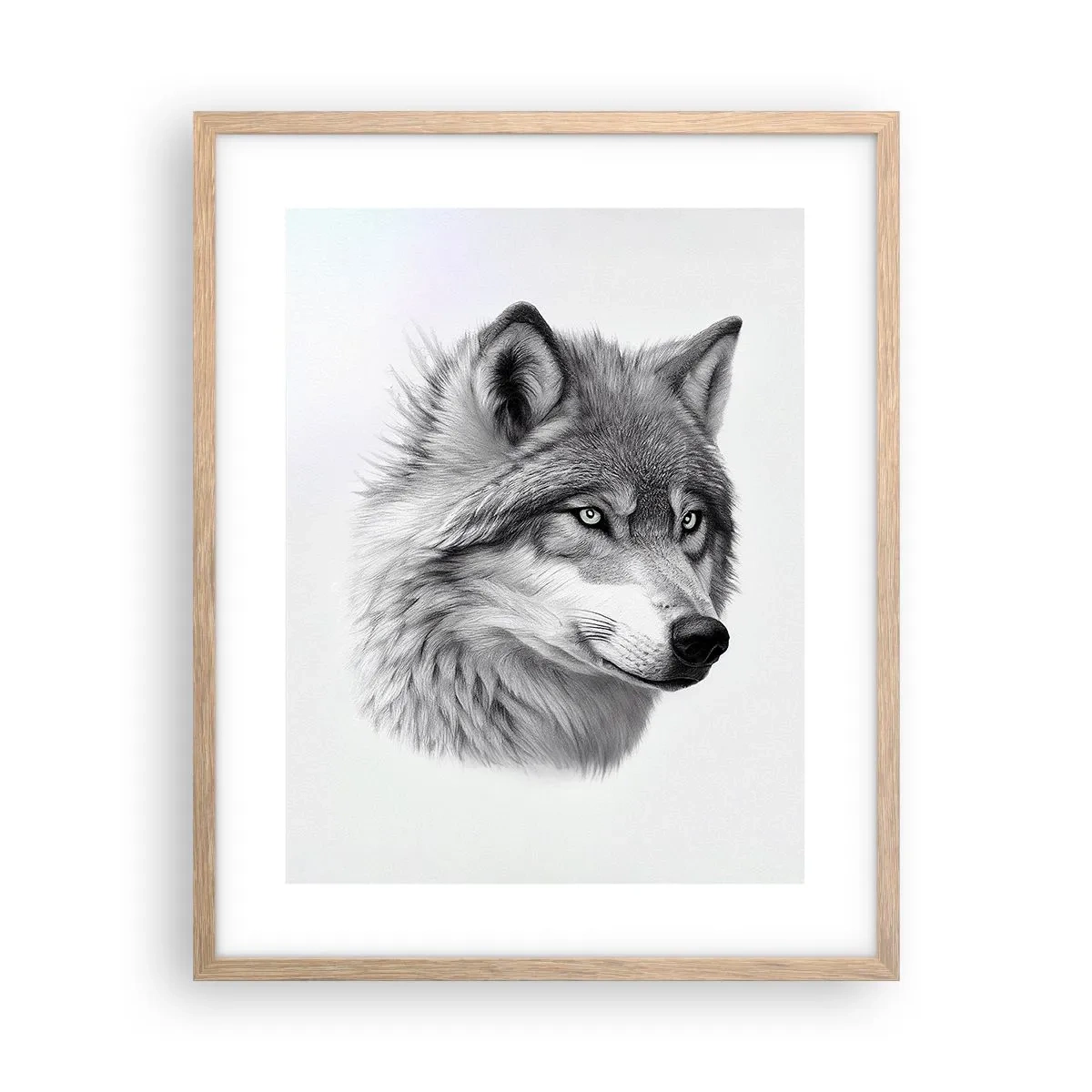 Plakat i ramme af lyst egetræ - Alpha - uden tvivl - 40x50 cm