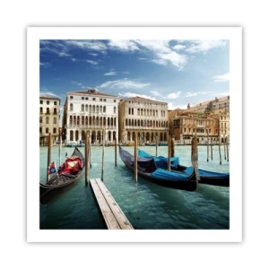 Plakat - Paladser i blåt - 60x60 cm